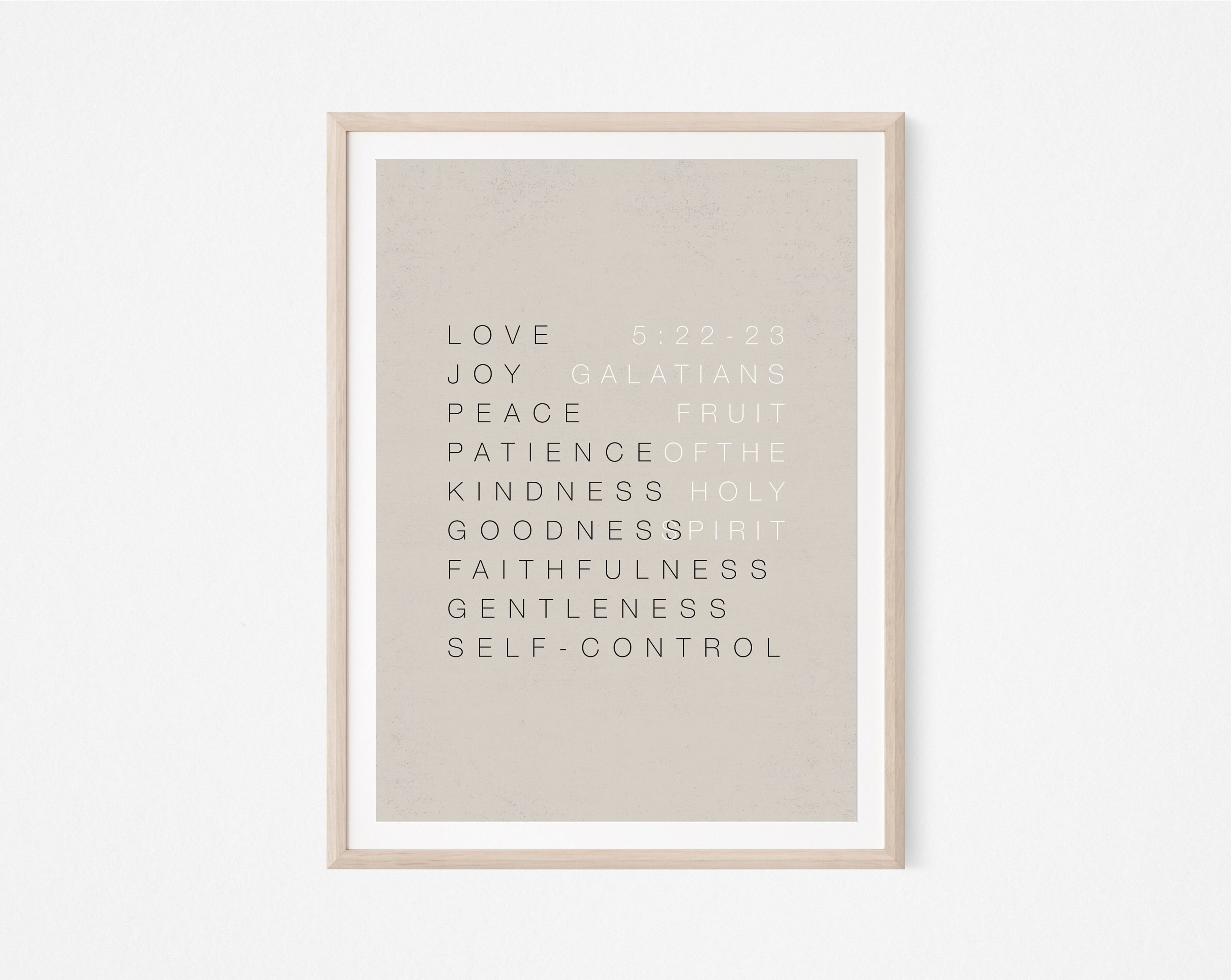 POSTER Fruit of the Spirit Wall Art, Bible Verse , Galatians 52223