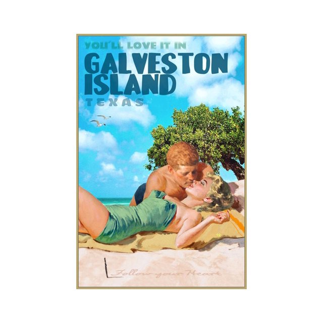 POSTER Galveston Island Texas Travel Poster Marilyn Monroe John Kennedy