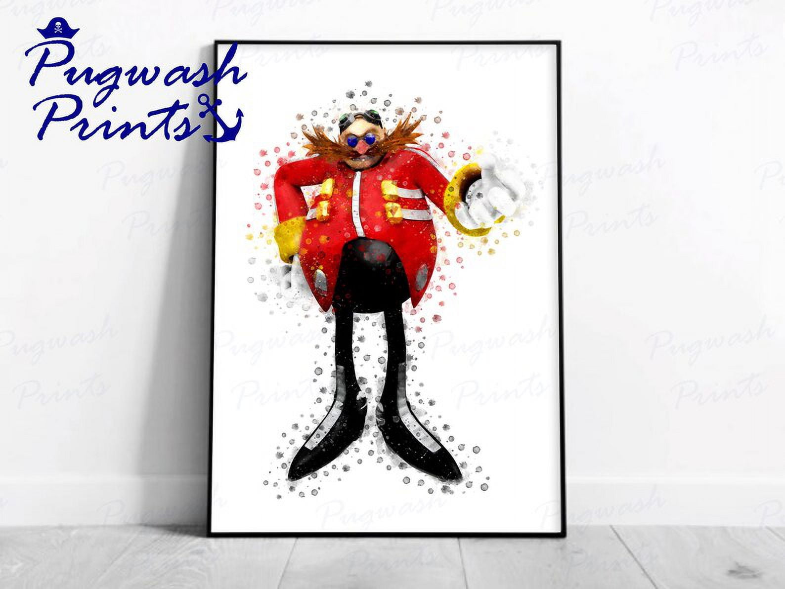 Poster Gaming Print 'DR ROBOTNIK / EGGMAN' Sonic Watercolour Splash Art ...
