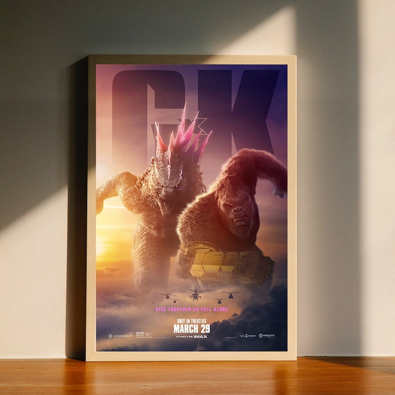 POSTER Godzilla x Kong The New Empire 2024 Movie Poster, Wall Art Decor