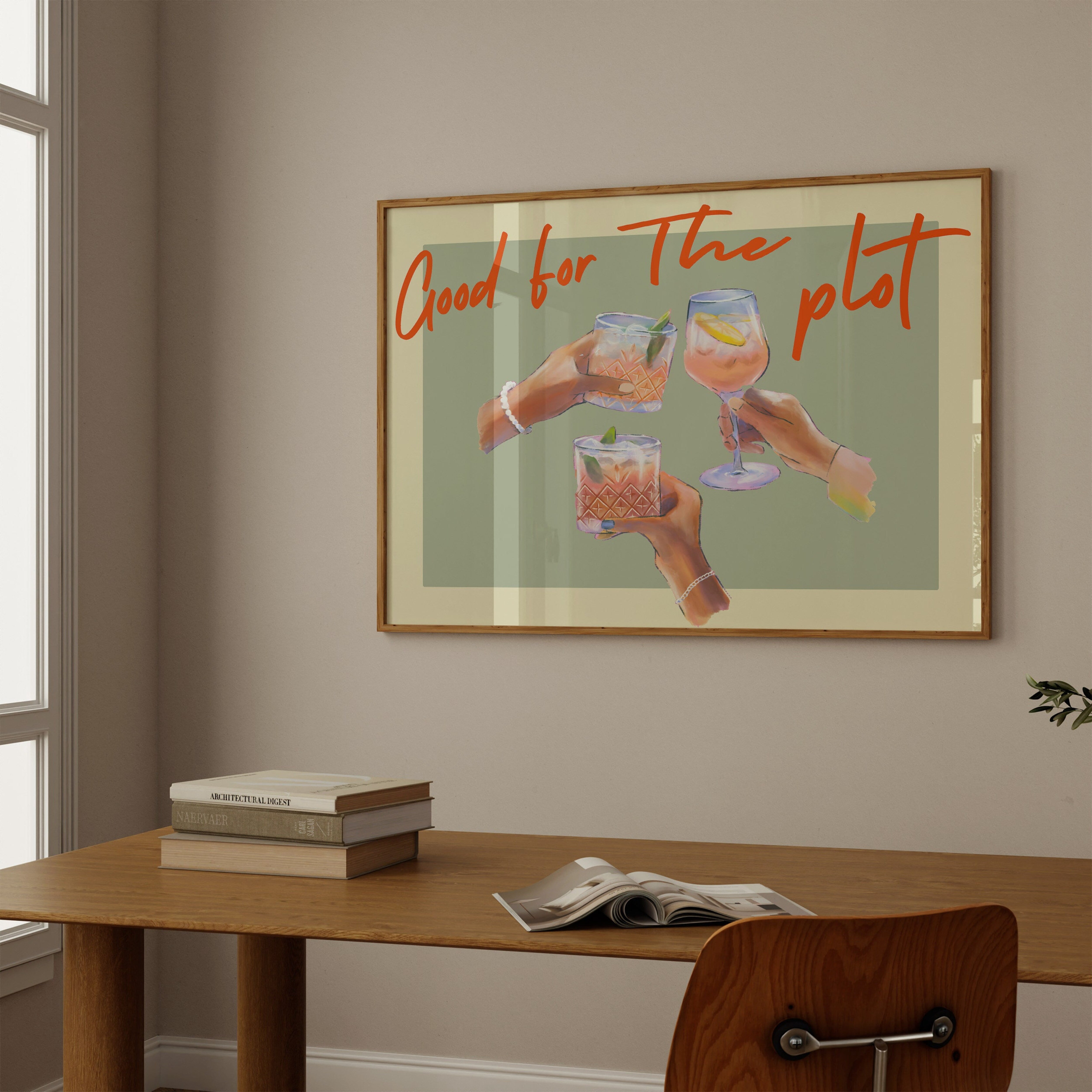 POSTER Good For The Plot Poster Retro Cheers Poster Horizontal Print Typography Wall Art ...