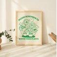 POSTER Green Retro Flowers Print, Quote Wall Print, Botanical Plants