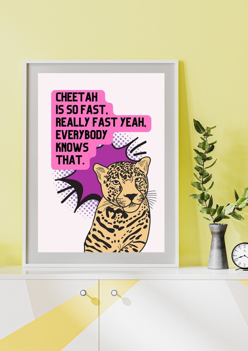 POSTER Han Stray Kids Quote Art, Han Jisung Cheetah Is So Fast Meme SKZ
