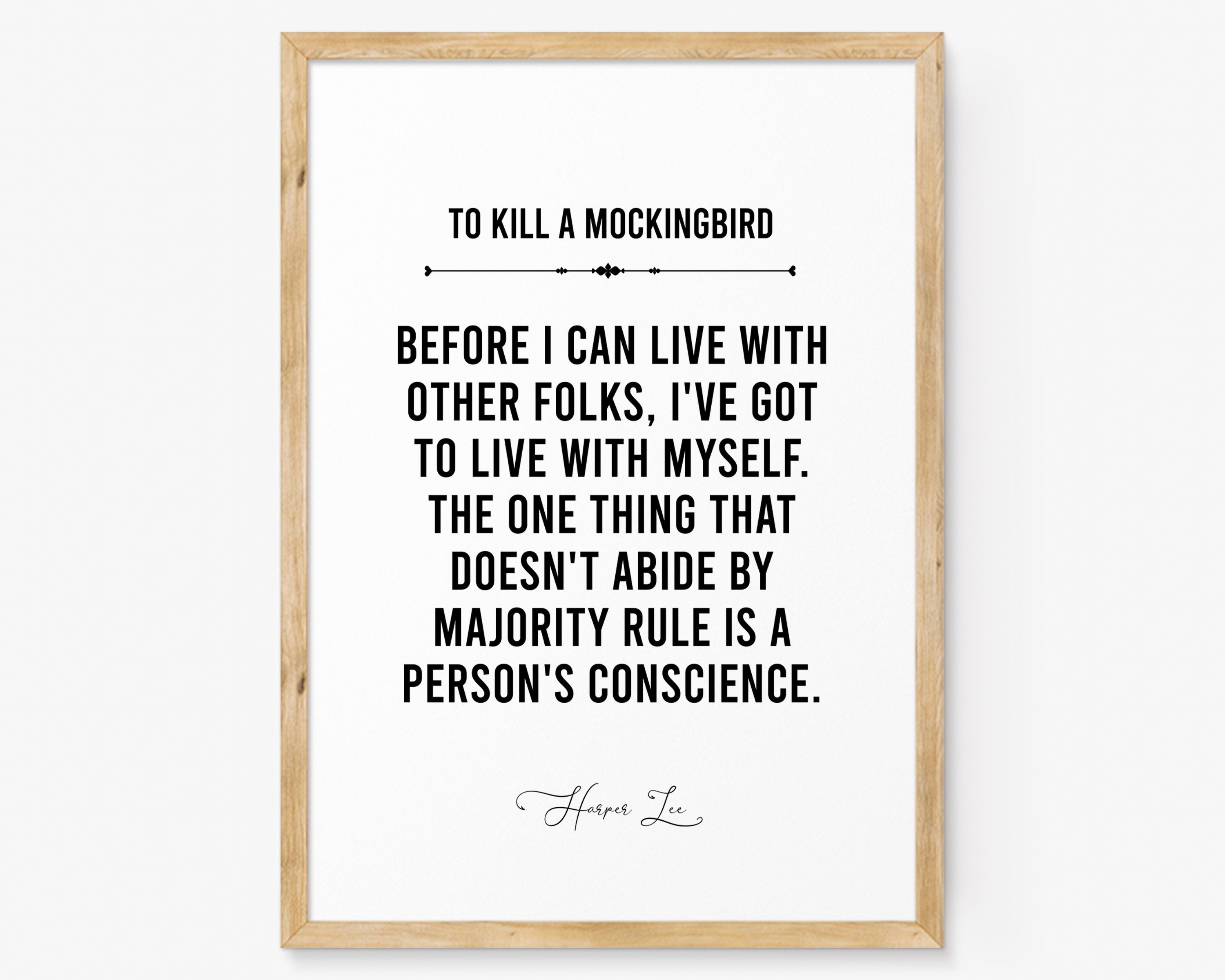 POSTER Harper Lee Famous Quotes Wall Art, To Kill A Mockingbird, Harper