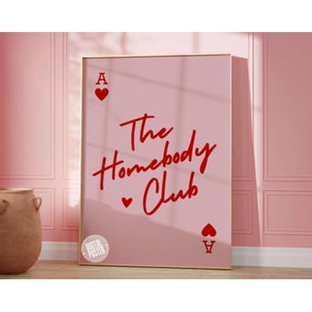 POSTER The Homebody Club Print Trendy Wall Art Prints Neutral Wall Decor Trendy Printable Art Living Room Decor Bar Cart Art Digital Prints UNFRAMED, 12x18