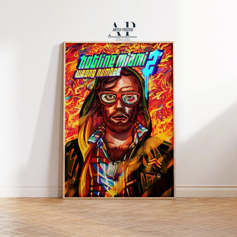 POSTER Hotline Miami 2 Game Poster, Wrong Number Wall Art, Gaming