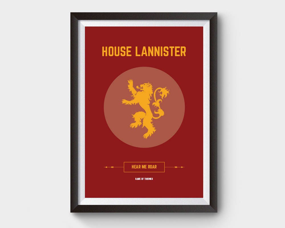 POSTER House Lannister - Game of Thrones poster - A3/A4 movie poster