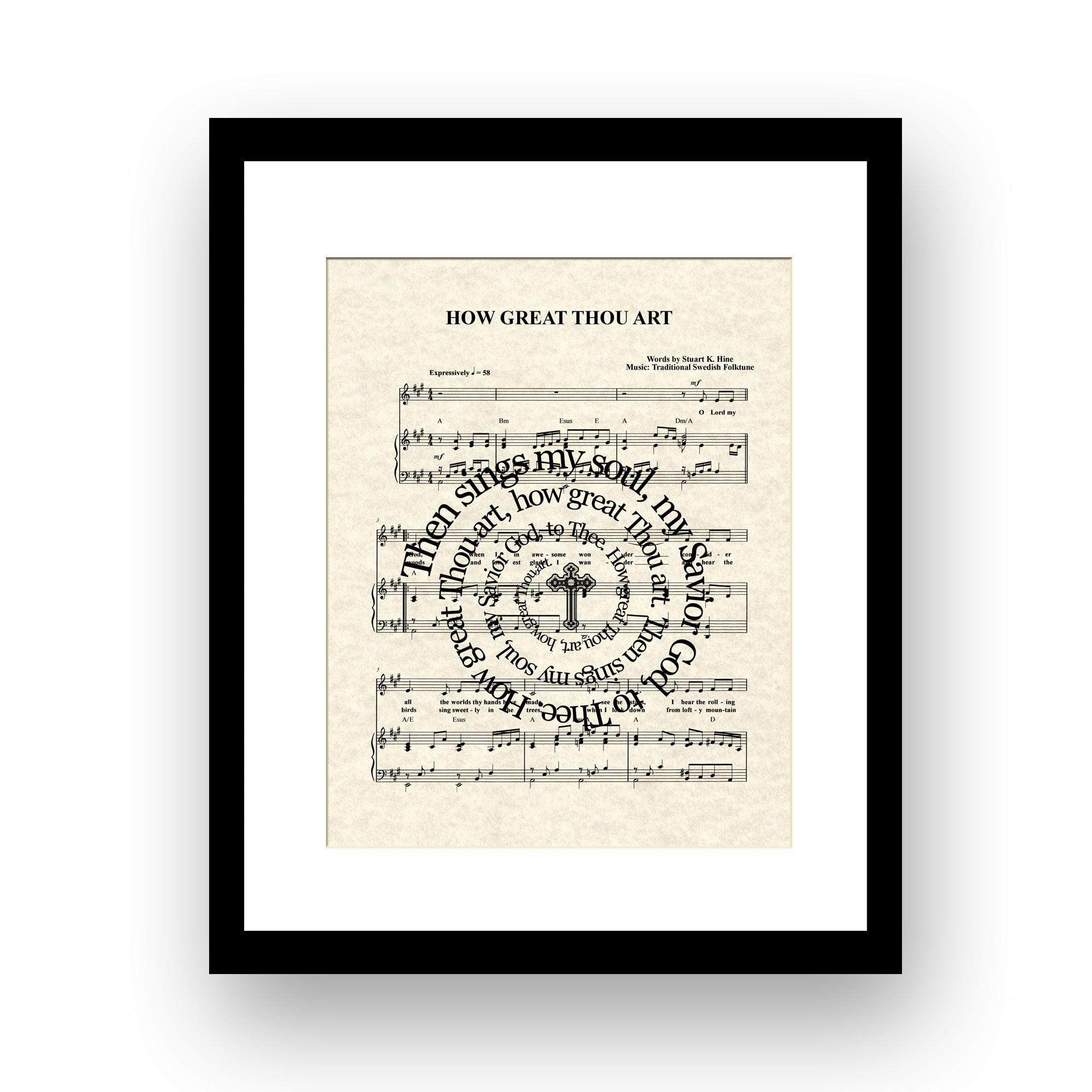 POSTER How Great Thou Art | Song Art Print | Christian Hymn | Spiritual Art | Memorial Gift ...