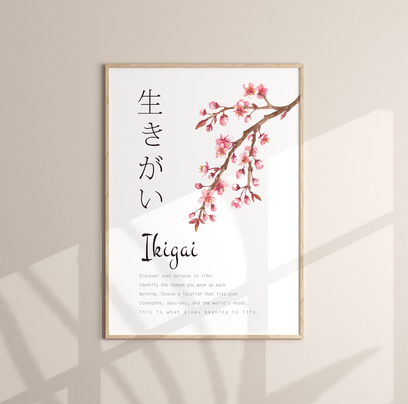 POSTER Ikigai Discover your purpose in life Inspirational Quote