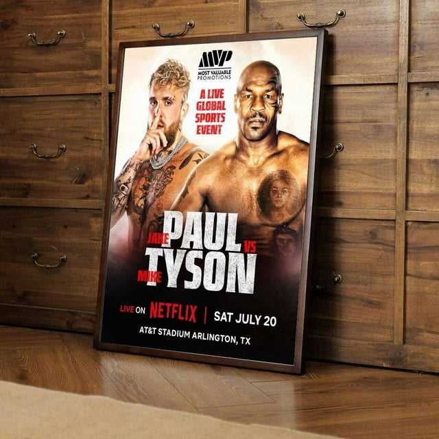 POSTER Jake Paul Vs Mike Tyson July 20th 2024 A Live Global Sports
