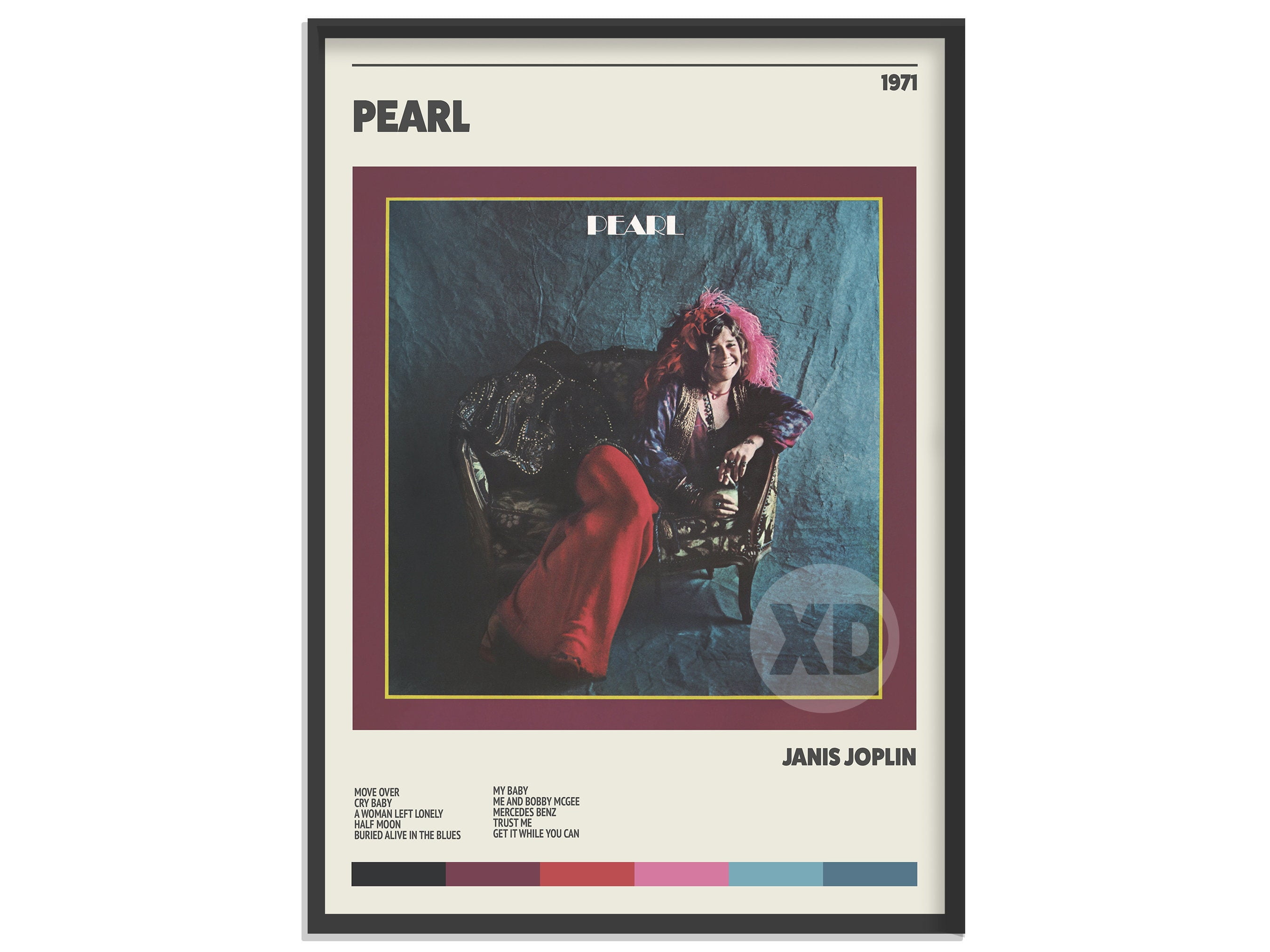 POSTER Janis Joplin Pearl Retro Album Print Music Poster Matte