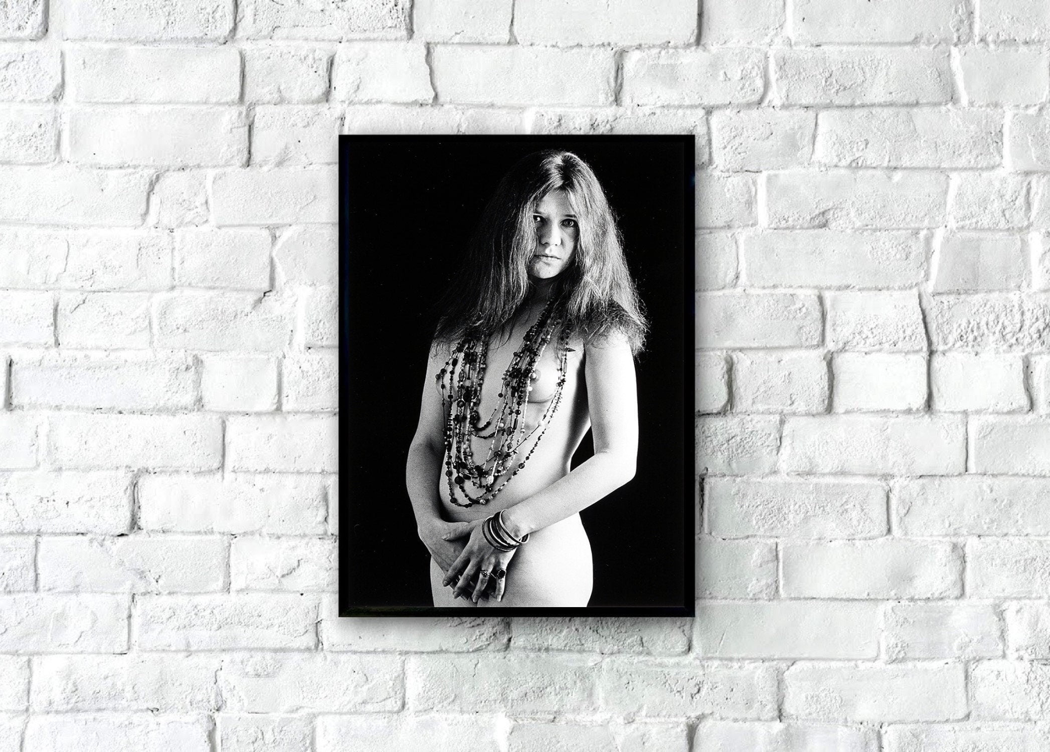 POSTER Janis Joplin Poster, Janis Joplin Nude Poster Print, Black and