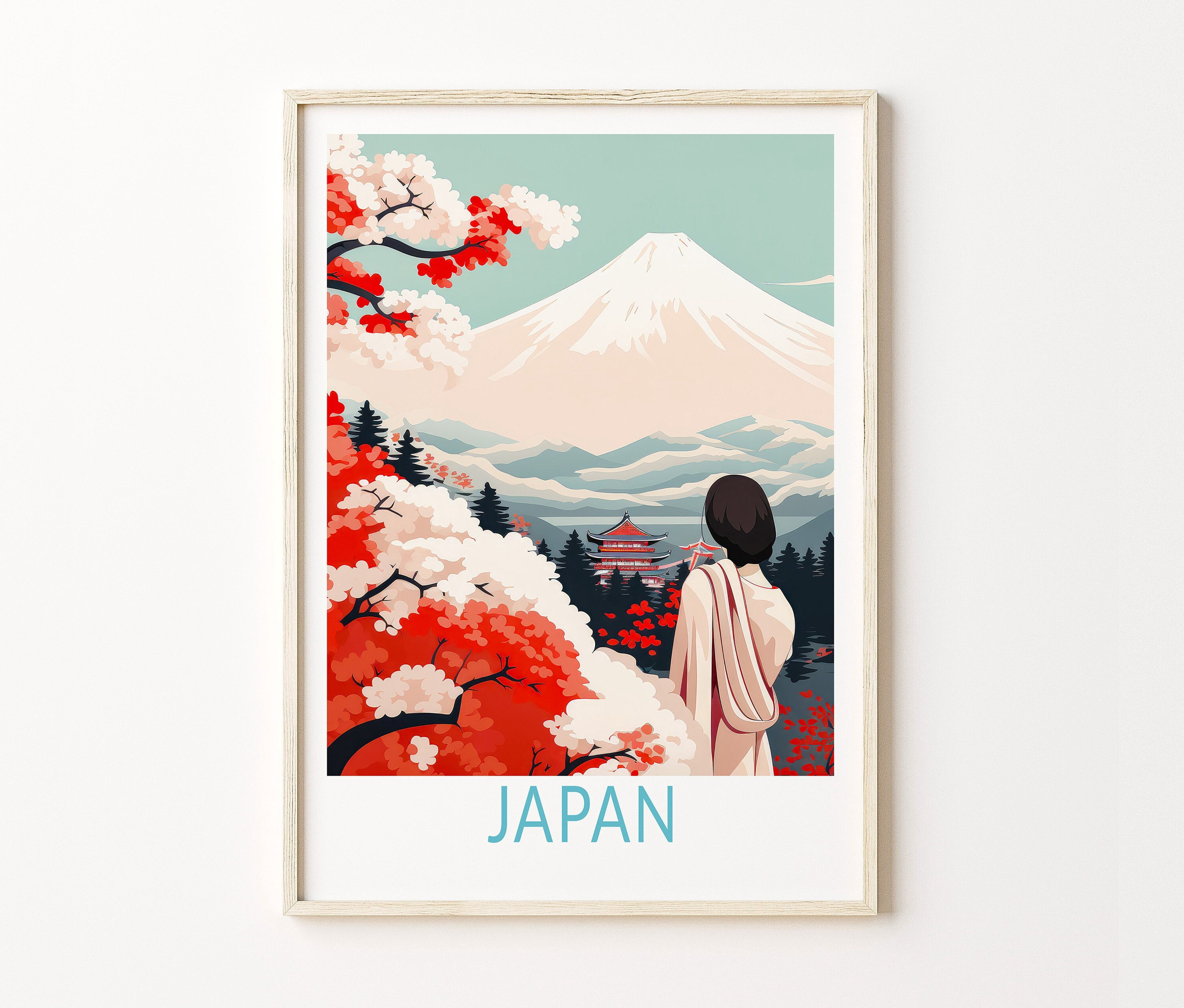 POSTER Japan Wall Art Travel, Kyoto Travel Fuji Wall Art, Japanese ...