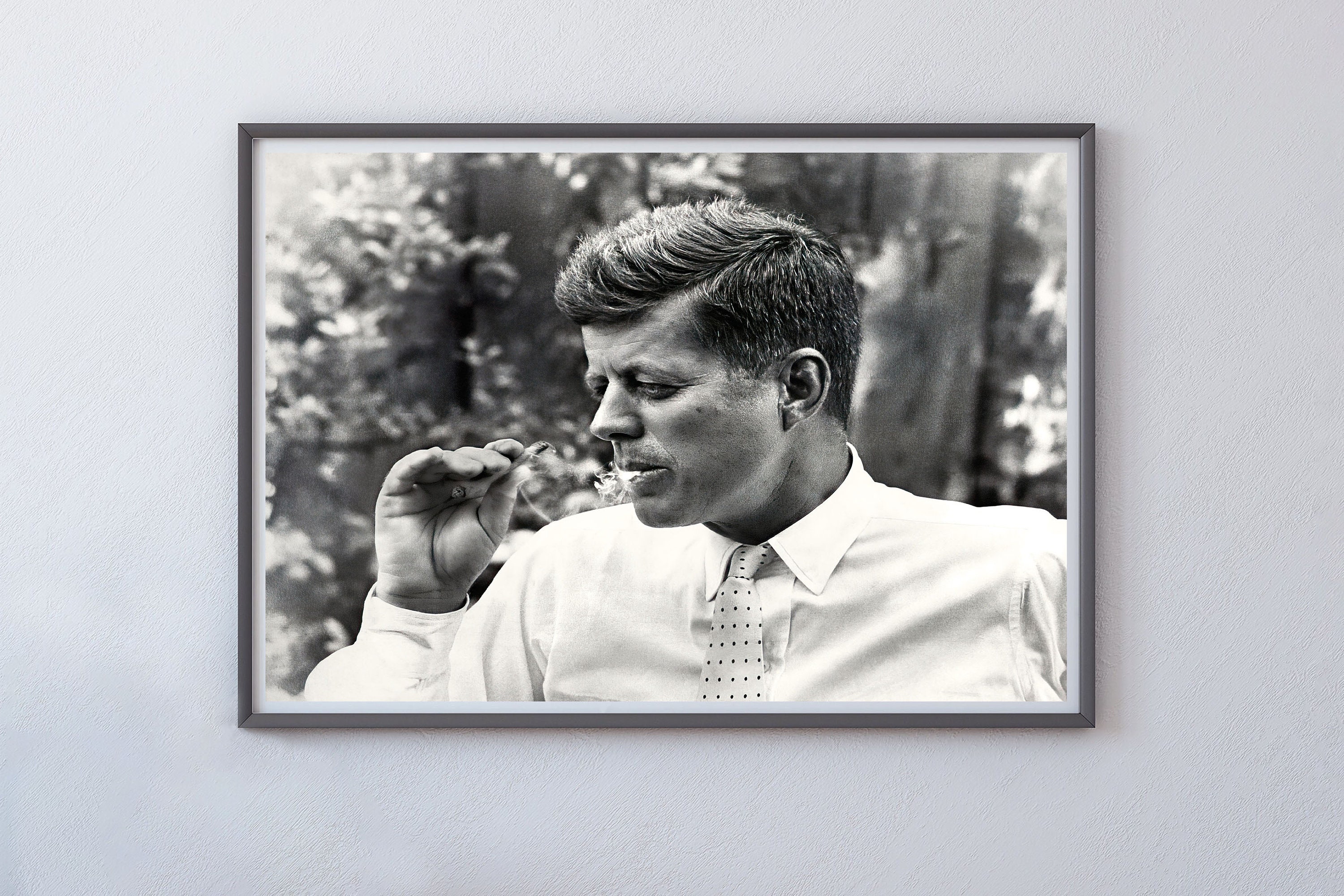 POSTER John F Kennedy Smoking Poster, Vintage wall art, JFK Poster ...