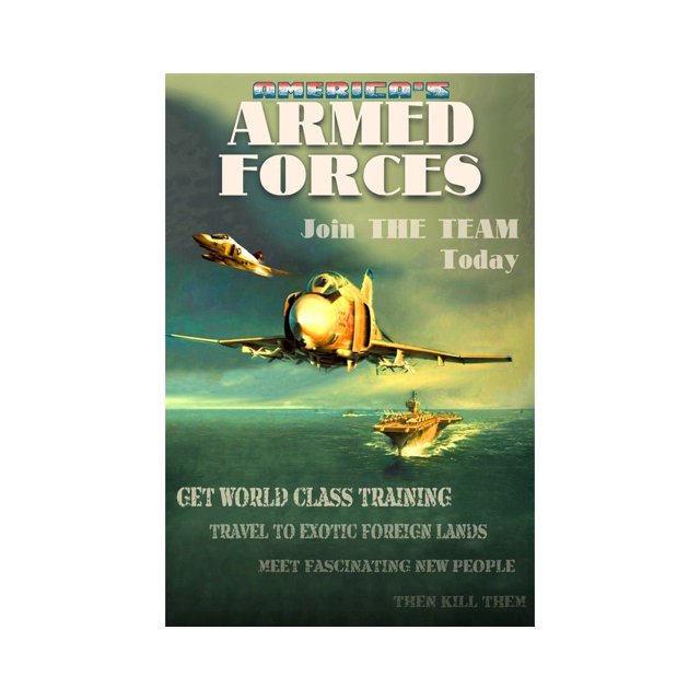 POSTER Join Armed Forces Poster Travel To Exotic Lands Meet New People