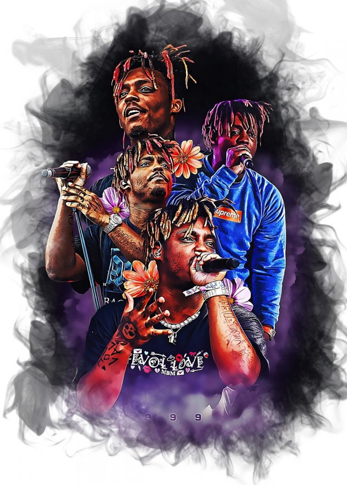 POSTER Juice WRLD Art Print, Juice WRLD Poster, Juice WRLD Artwork ...