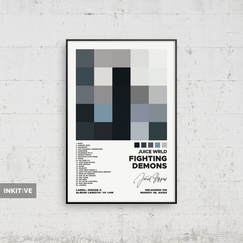 POSTER Juice WRLD Poster - Fighting Demons Poster, Juice WRLD Album