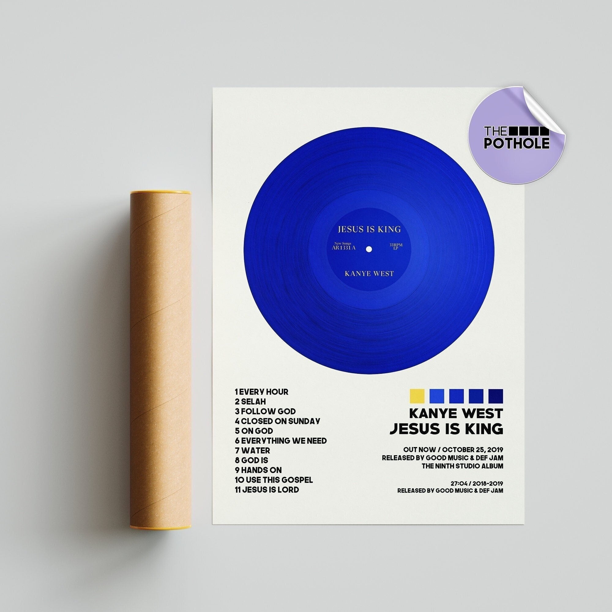 POSTER Kanye West Poster / Jesus Is King Poster / Album Cover Poster