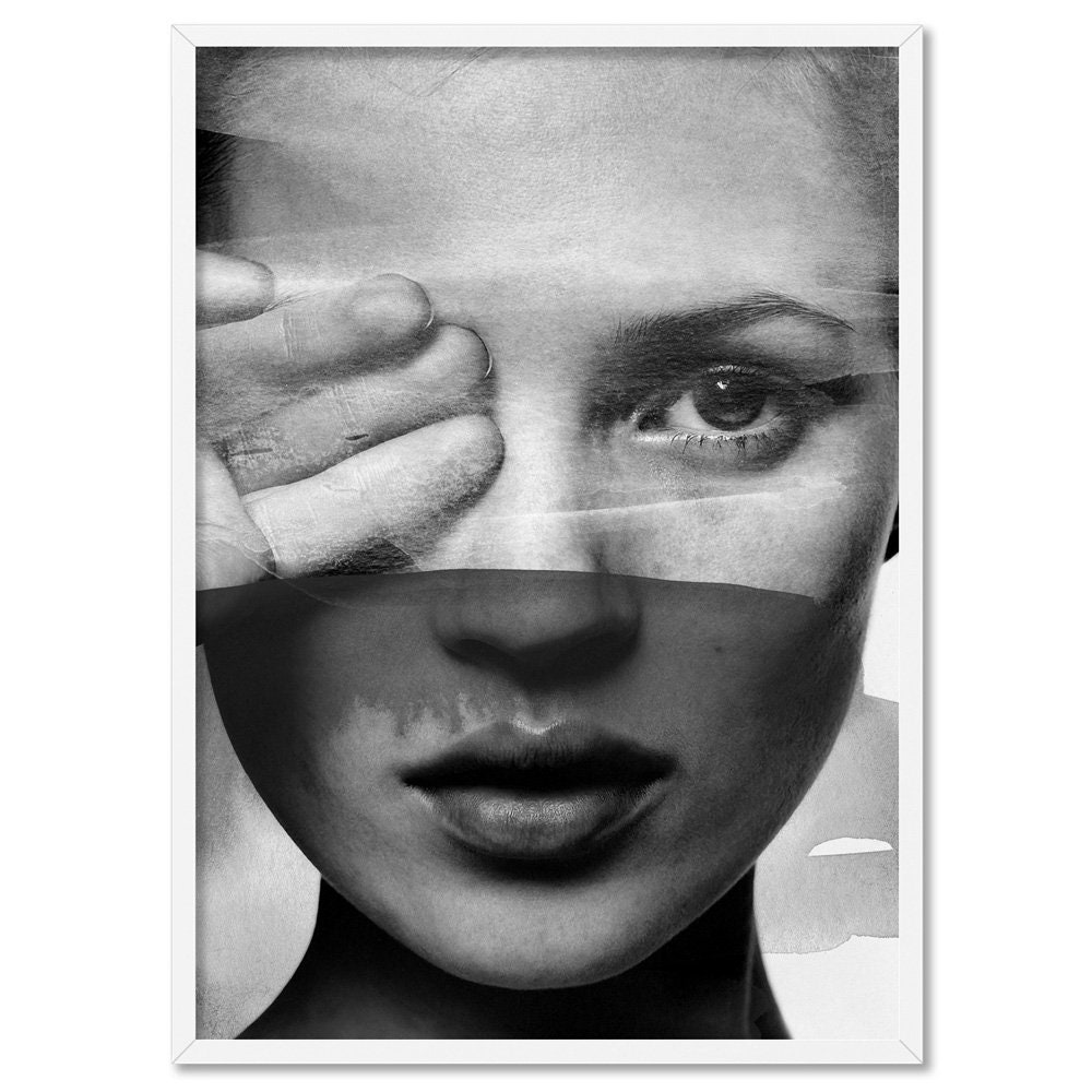 POSTER Kate Moss Veil Wall Art Print. Black and White Poster. . Chic Fashion Art for Bedroom or ...