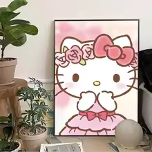 POSTER Kawaii Hello Cartoon Cute Poster HD Posters Home Bedroom Bar Cafe Decoration Art Wall Painting Picture UNFRAMED, 8x12