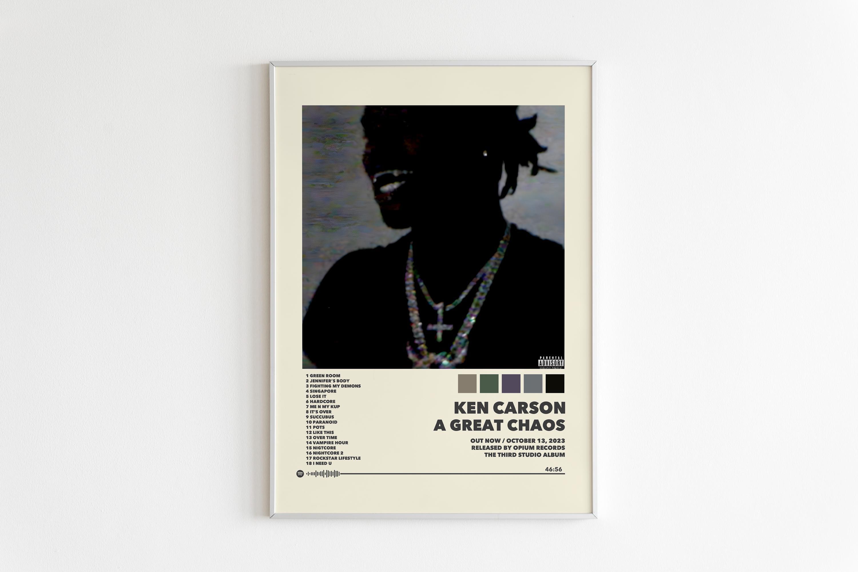 Poster Ken Carson Posters Great Chaos Poster Ken Carson Album Cover 