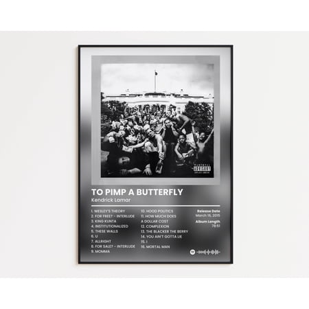 POSTER Kendrick Lamar Cover Poster, To Pimp A Butterfly Print, Classics Rap Poster, Hip Hop Wall Art, Album Cover Print, Tracklist Poster-NO FRAME