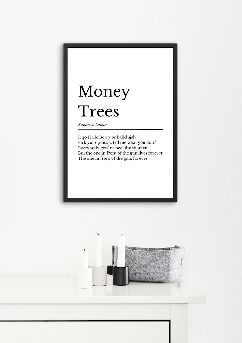 POSTER Kendrick Lamar, Money Trees Kendrick Lamar Music Gift