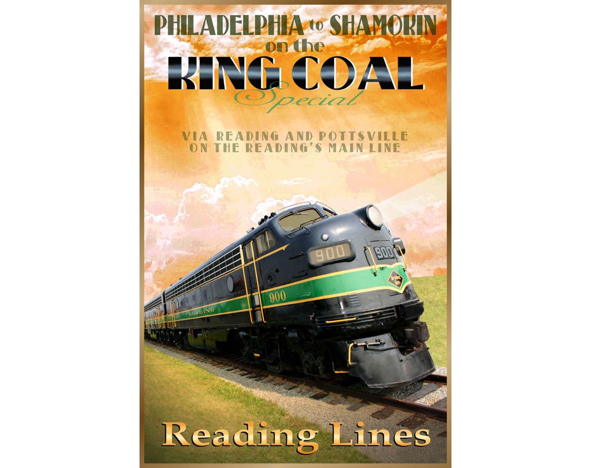 POSTER King Coal Special Reading Lines Pennsylvania Railroad Train