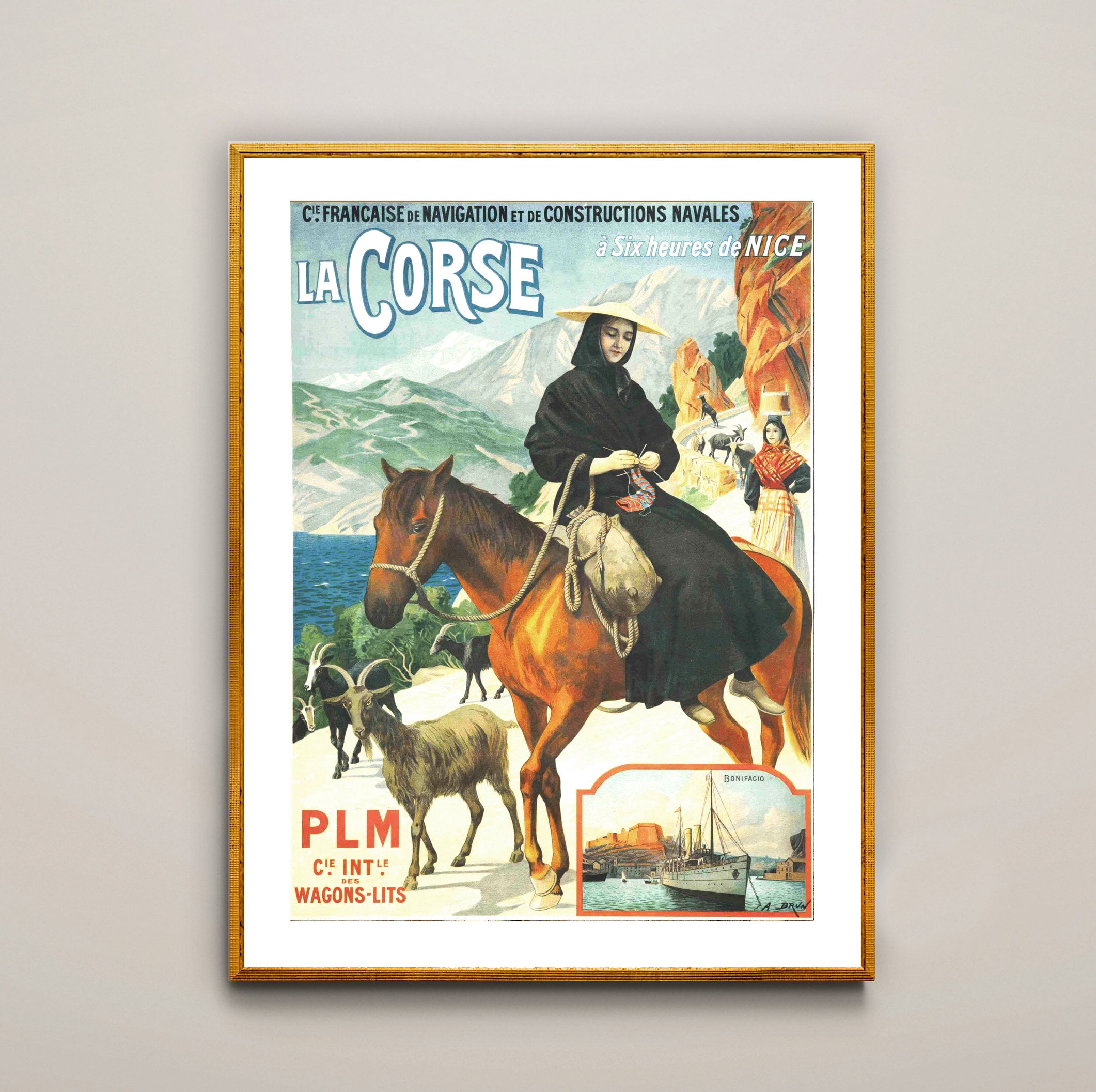 POSTER La Corse, France Vintage Travel Poster Poster Paper Print