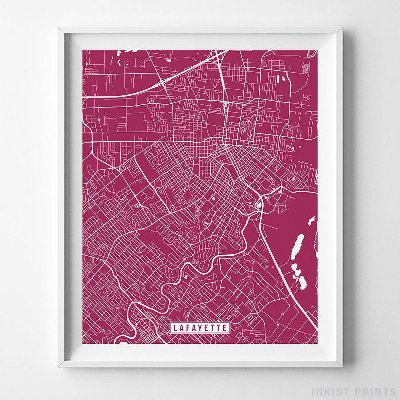 POSTER Lafayette, Louisiana, Map Print, Street Poster, City Road ...