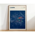 POSTER Lusaka Zambia Map Print, Lusaka Map Poster, Map Of Lusaka Zambia