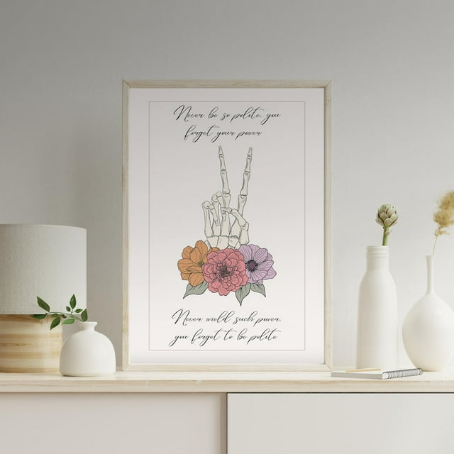 POSTER Marjorie Power and Polite, Lyrics, beige, products, evermore