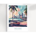 thumbnail image 1 of POSTER Miami Wall Art Travel Print Florida Poster Wall Hanging Home Decor Miami Gift Art Lovers Miami Art Lover Gift Miami Florida art UNFRAMED, 12x18, 1 of 2