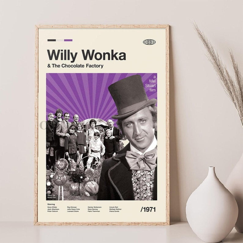 POSTER Mid Century Modern Willy Wonka &amp; the Chocolate Factory Posters ...
