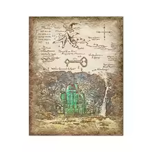 POSTER Middle Earth Retro Travel Map Wall Art Painting Prints Fantasy Literature Movie Poster Pictures Wall Home Decor UNFRAMED, 12x18