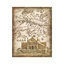 POSTER Middle Earth Retro Travel Map Wall Art Painting Prints Fantasy Literature Movie Poster Pictures Wall Home Decor UNFRAMED, 24x36