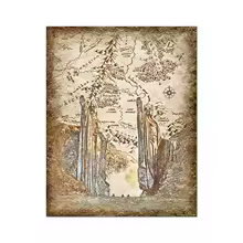 POSTER Middle Earth Retro Travel Map Wall Art Painting Prints Fantasy Literature Movie Poster Pictures Wall Home Decor UNFRAMED, 8x12