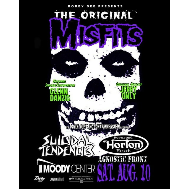 POSTER Misfits in Austin Texas Aug 10 2024 Poster reprinted12x18