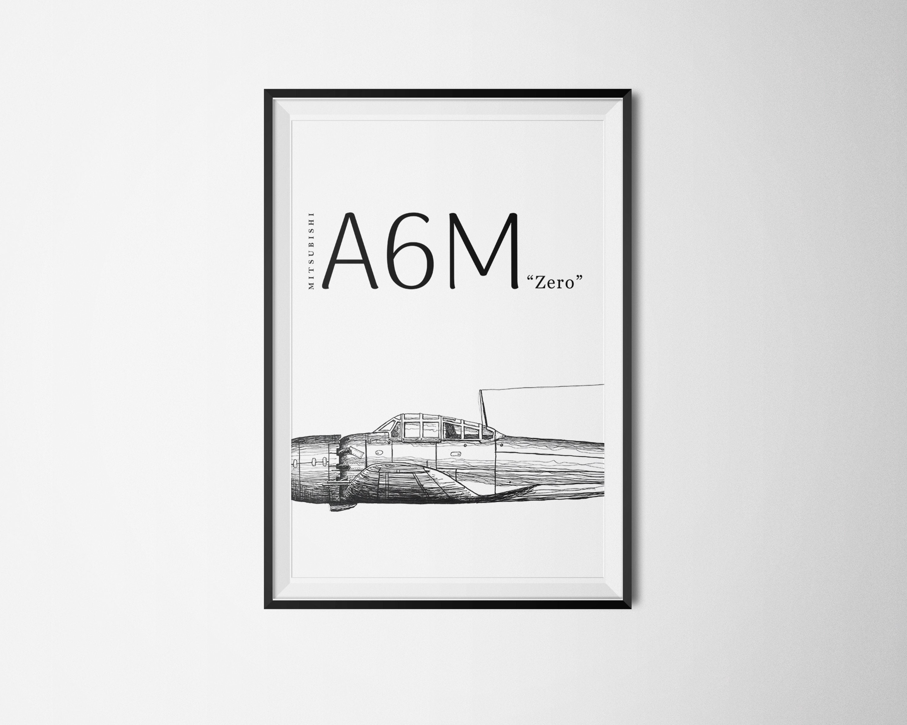 POSTER Mitsubishi A6M Zero Print - ww2 Japanese Fighter Plane ...