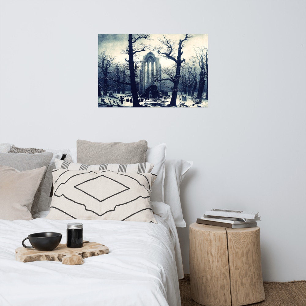 POSTER Monastery Graveyard under Snow by Caspar David Friedrich Poster