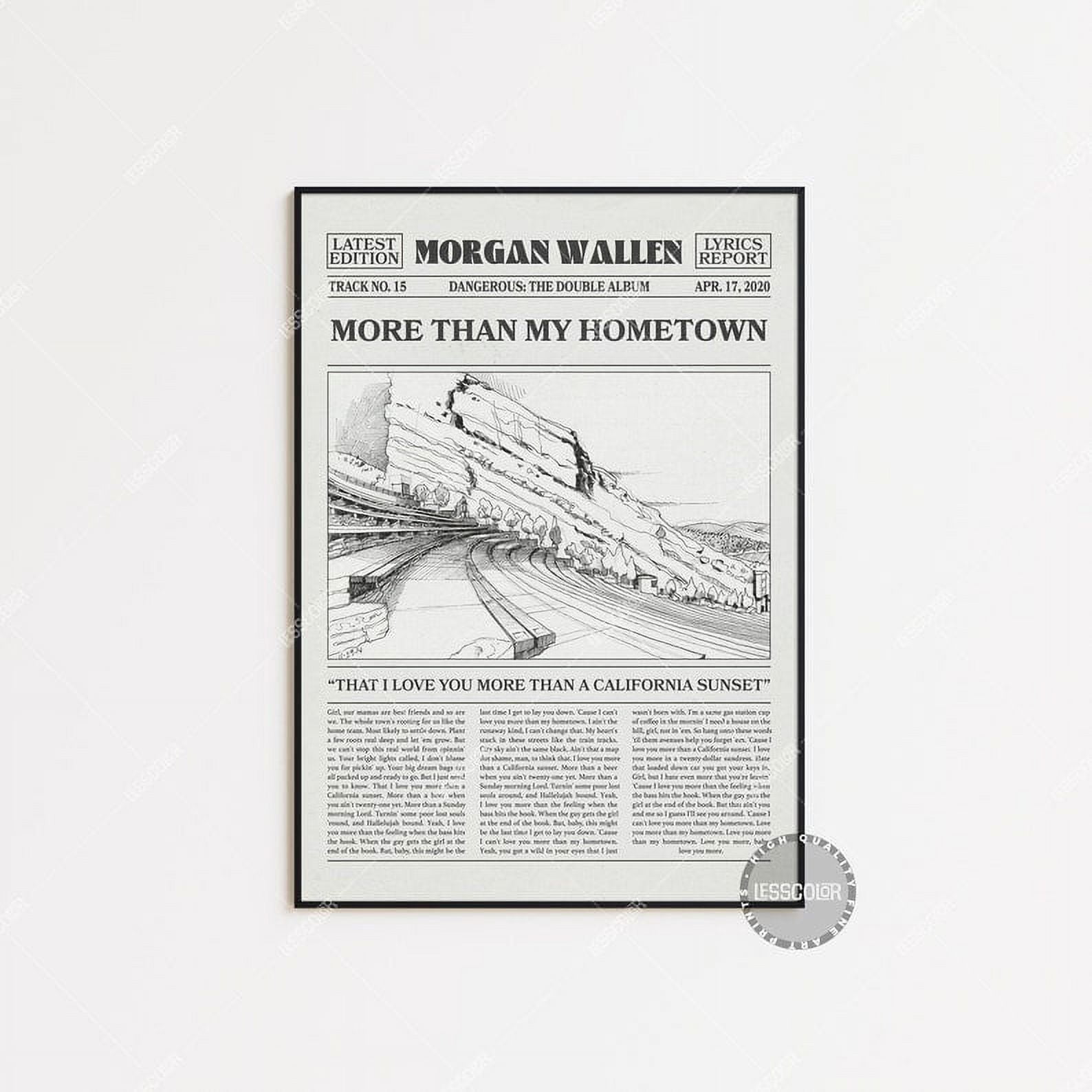 POSTER Wallen Retro Newspaper Print, More Than My Hometown