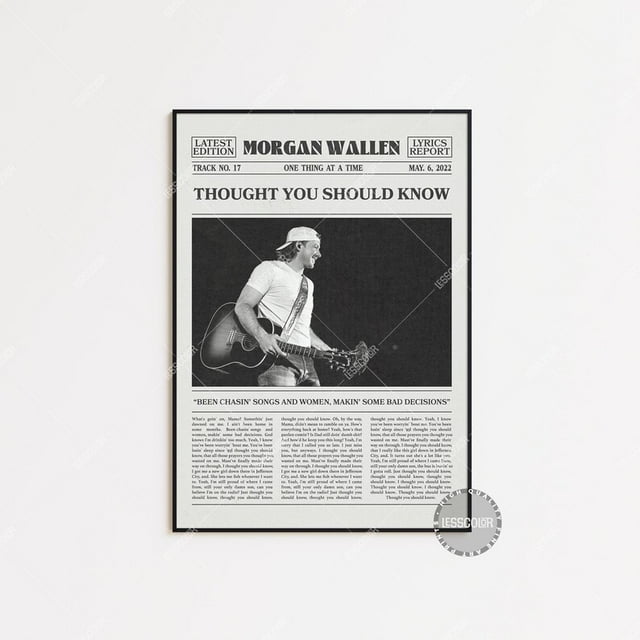 POSTER Wallen Retro Newspaper Print, Thought You Should Know