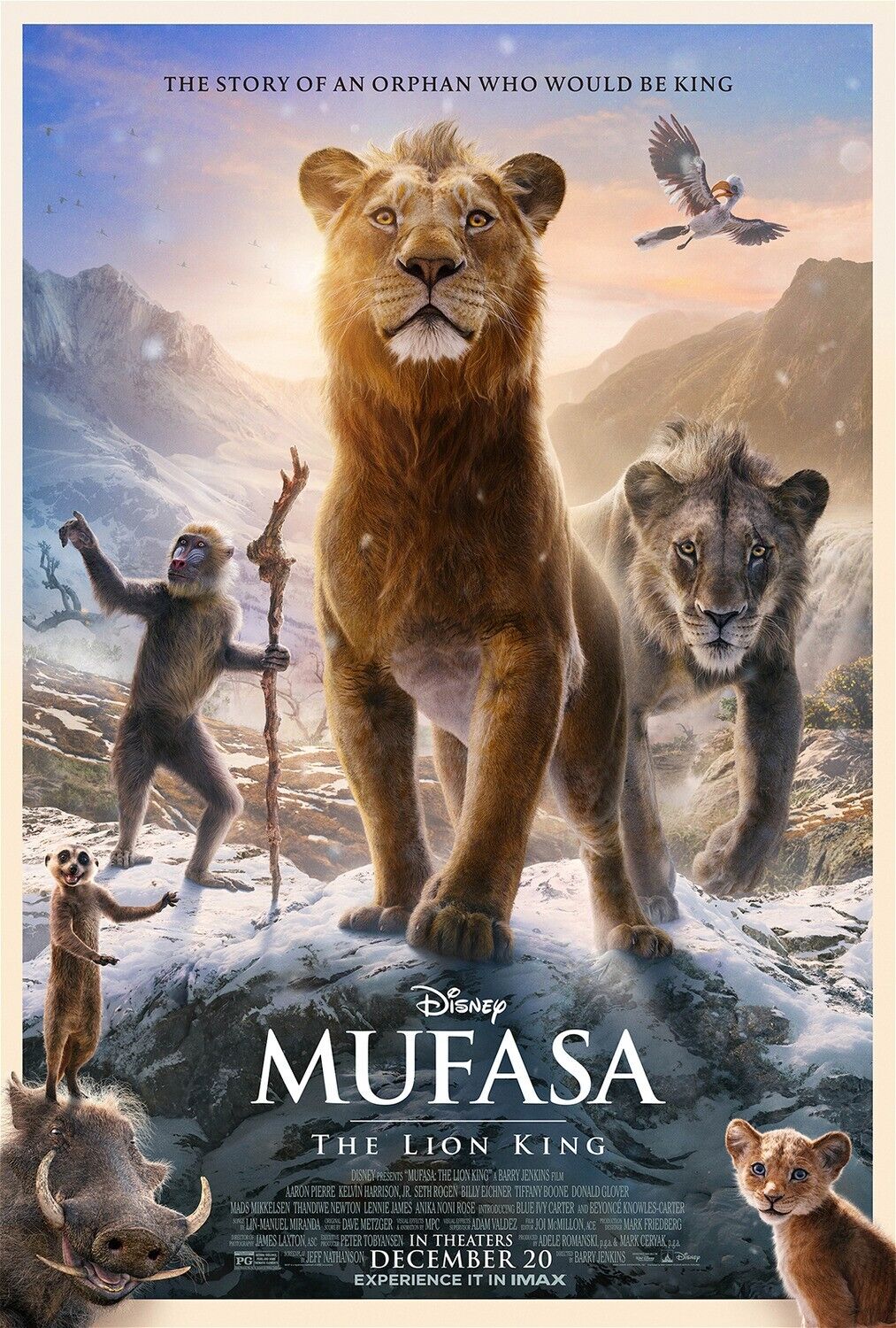 POSTER Mufasa The Lion King 2024 Movie Poster Wall Art (b) Mufasa8x12