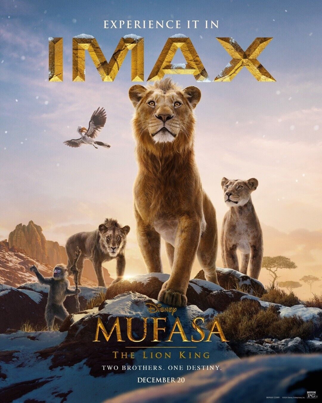 POSTER Mufasa The Lion King 2024 Movie Poster Wall Art (h) Mufasa