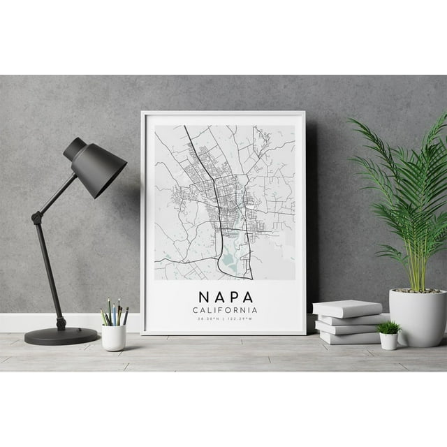 POSTER NAPA California City Map, CA Home Map, USA Map Print, Locations