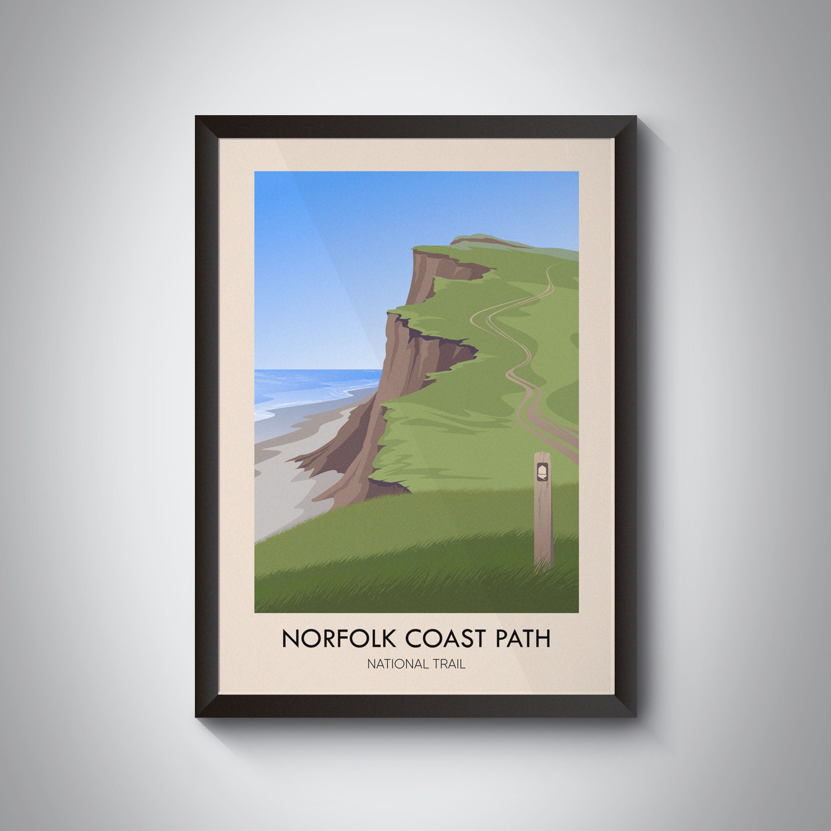POSTER Norfolk Coast Path Poster, National Park Print, National Trail