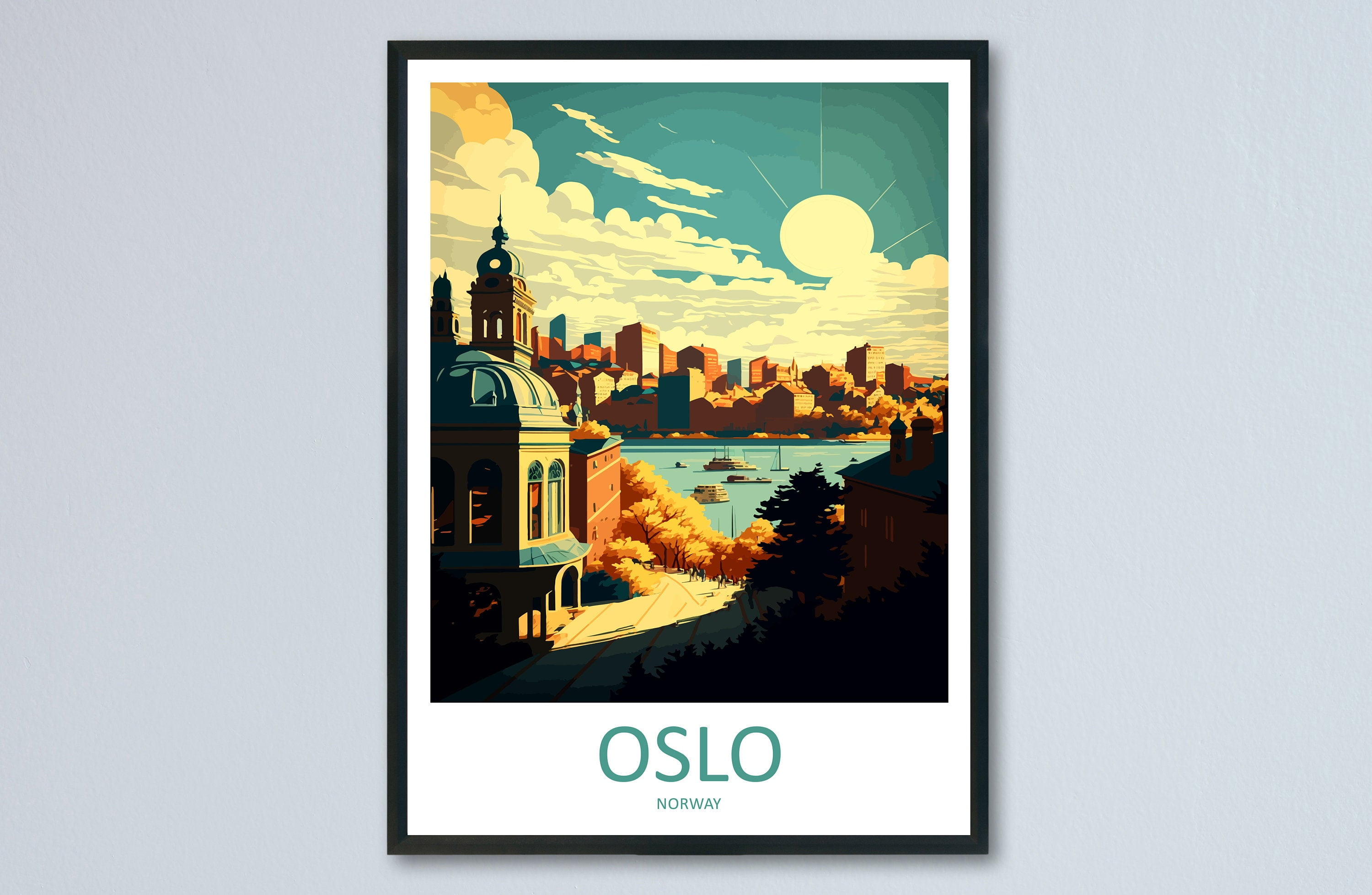 POSTER Oslo Travel Print Wall Art Oslo Wall Hanging Home Décor Oslo
