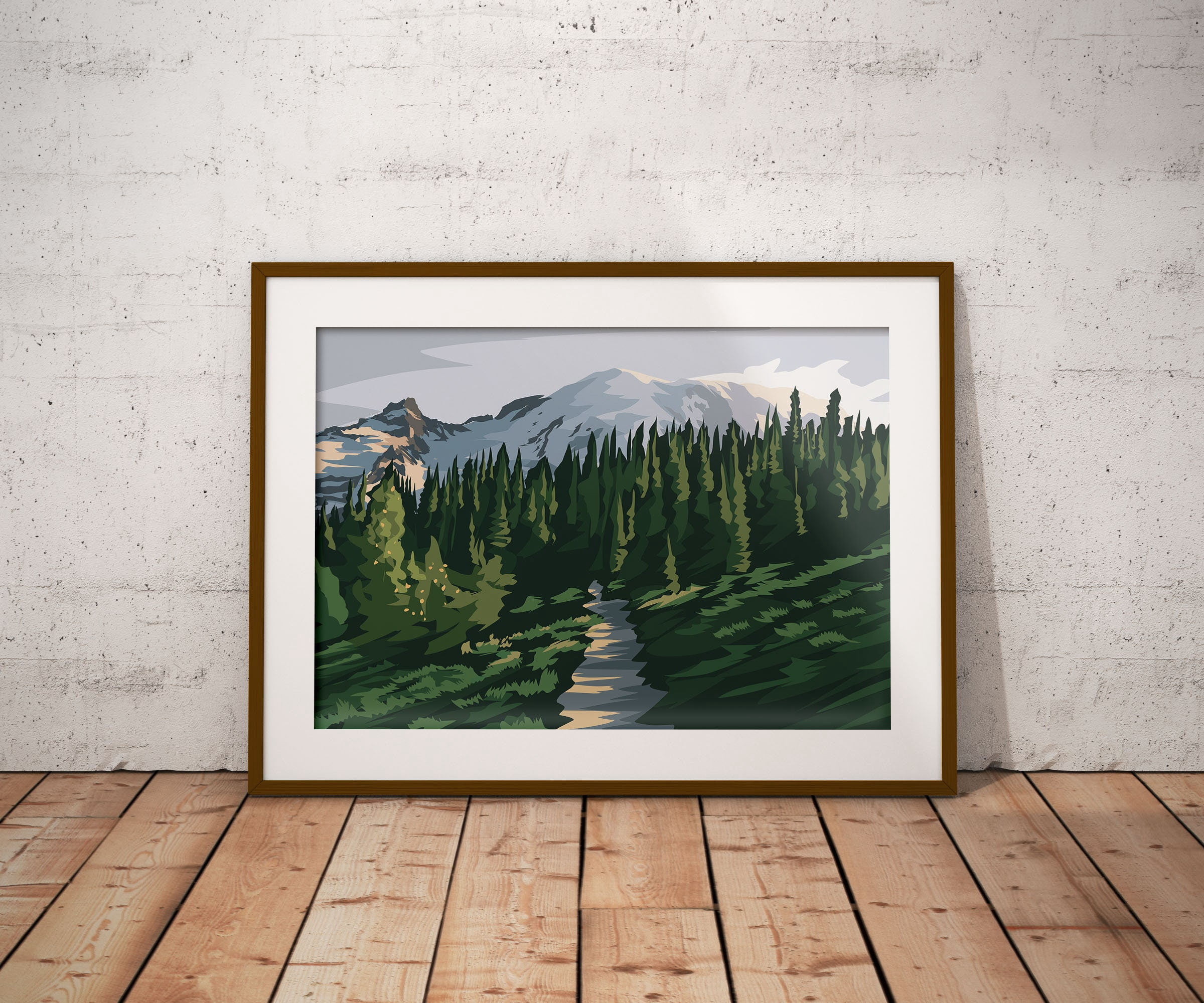 POSTER Pacific Northwest Minimal Alpine Outdoor Hiking Poster Mt