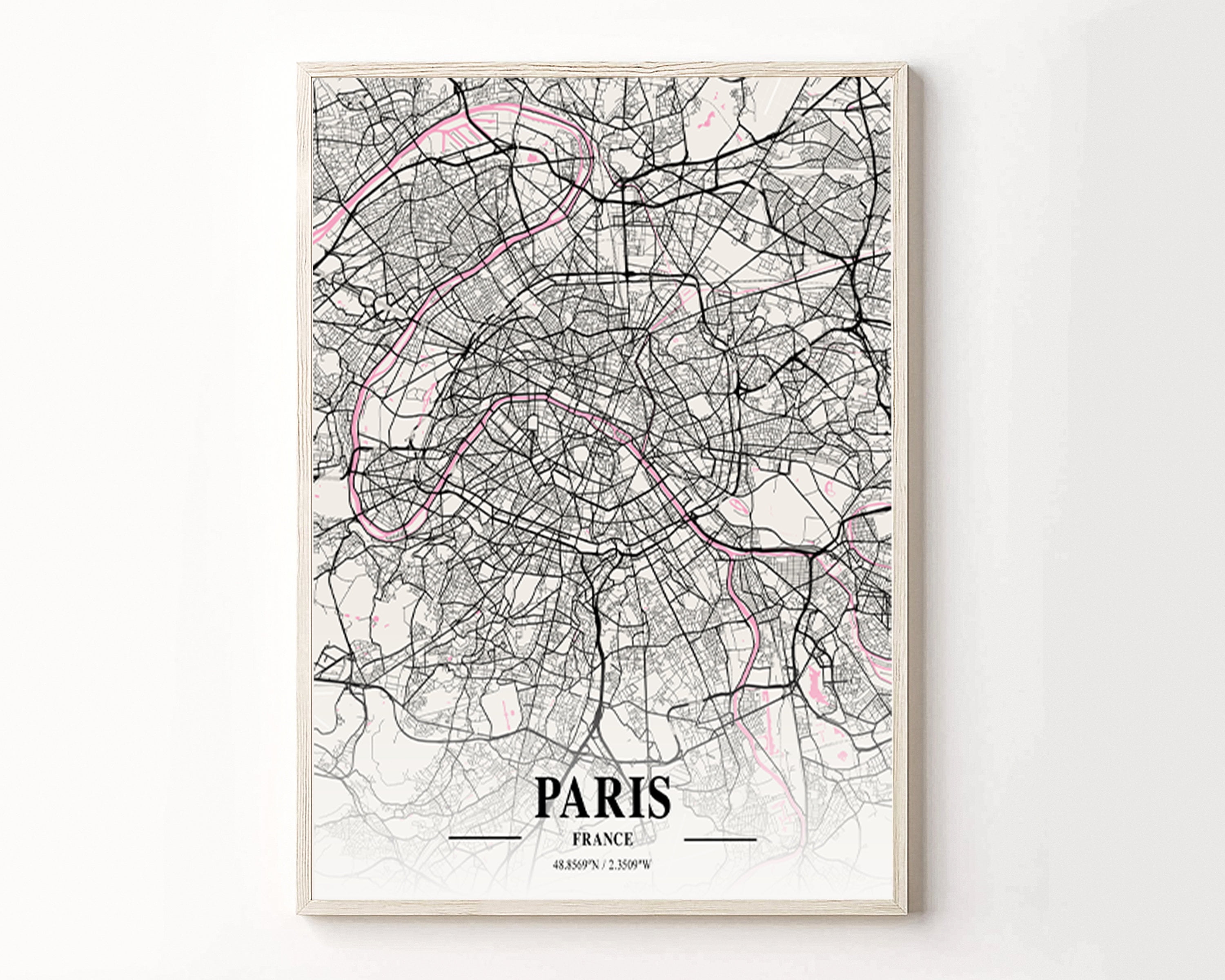 POSTER Paris Map Print Paris Map Poster Paris Map Wall Art France poster-paris-map-print-paris-map-poster-paris-map-wall-art-france
