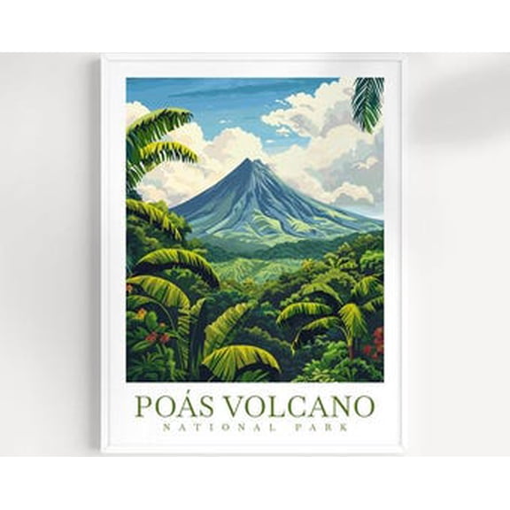POSTER Poas Volcano National Park Travel Print Wall Art Costa Rica National Park Wall Hanging Home Decor Poas Volcano Park Gift Art Lovers UNFRAMED, 24x36